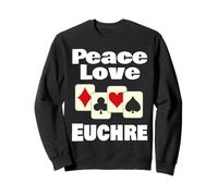 Divertente Gioco di Carte Euchre Player Card Amante Peace Love Cards Felpa