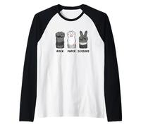 Divertente Gioco di Forbici di Carta con Zampa di Procione Maglia con Maniche Raglan