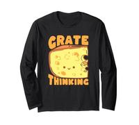 Divertente Gioco di Parole al Formaggio Grate Thinking Maglia a Manica