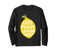 Divertente Gioco di Parole al Limone Easy Peasy Lemon Squeezy Maglia a Manica