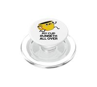 Divertente gioco di parole biblico My Cup Runneth All Over PopSockets PopGrip per MagSafe
