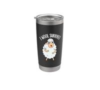 Divertente gioco di parole con le pecore I Wool Survive Bicchiere termico in acciaio inox doppia parete