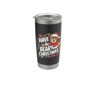 Divertente gioco di parole con orsetti natalizi - Have A Beary Christmas Bicchiere termico in acciaio inox doppia parete