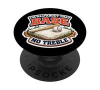 Divertente gioco di parole di baseball con scritta "I'm All About That Base No Treble PopSockets PopGrip Adesivo