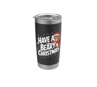 Divertente gioco di parole di Natale - Have A Beary Christmas Bicchiere termico in acciaio inox doppia parete
