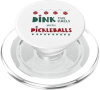 Divertente gioco di parole di Natale Pickleball Dink the Halls PopSockets PopGrip per MagSafe
