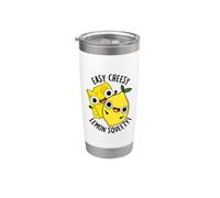Divertente gioco di parole Easy Cheesy Lemon Squeezy Bicchiere termico in acciaio inox doppia parete
