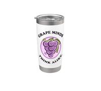 Divertente gioco di parole Kawaii Cute Grape Minds Think Alike Fruit Food Bicchiere termico in acciaio inox doppia parete