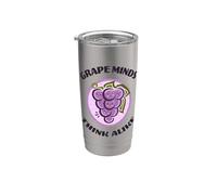 Divertente gioco di parole Kawaii Cute Grape Minds Think Alike Fruit Food Bicchiere termico in acciaio inox doppia parete