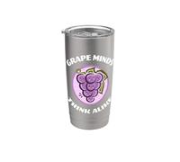 Divertente gioco di parole Kawaii Cute Grape Minds Think Alike Fruit Food Bicchiere termico in acciaio inox doppia parete
