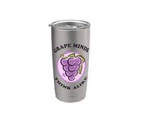 Divertente gioco di parole Kawaii Cute Grape Minds Think Alike Fruit Food Bicchiere termico in acciaio inox doppia parete