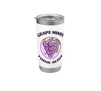 Divertente gioco di parole Kawaii Cute Grape Minds Think Alike Fruit Food Bicchiere termico in acciaio inox doppia parete