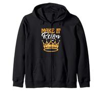 Divertente Gioco di Parole King Queen Prince Princess Make It Reign Felpa con Cappuccio