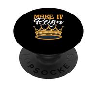 Divertente gioco di parole King Queen Prince Princess Make It Reign PopSockets PopGrip Adesivo