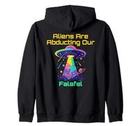 Divertente gioco di parole per gli amanti dei falafel | Meme umorismo rapimento UFO alieno Felpa con Cappuccio