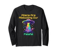 Divertente gioco di parole per gli amanti dei falafel | Meme umorismo rapimento UFO alieno Maglia a Manica