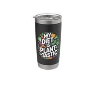 Divertente gioco di parole vegano La mia dieta è vegetale vegetariana gustosa Bicchiere termico in acciaio inox doppia parete