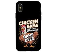 Divertente gioco di pollo non guardare il pollo stupido scherzo Custodia per iPhone X/XS