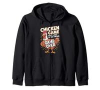 Divertente gioco di pollo non guardare il pollo stupido scherzo Felpa con Cappuccio