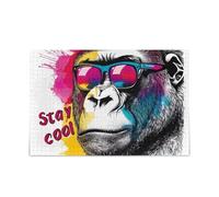 Divertente gioco di puzzle gorilla acquerello stimolante per adulti e famiglie 1000 pezzi