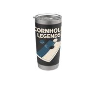 Divertente gioco di torneo di cornhole giocatore campione per uomini donne Bicchiere termico in acciaio inox doppia parete