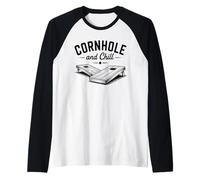 Divertente Gioco di torneo di Cornhole Giocatore Campione per Uomini Donne Maglia con Maniche Raglan