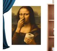 Divertente Gioconda - Poster Lisa | Arredamento Del Bagno, Pittura Decorativa, Parete Della Stanza Divertente, Arte Della Toilette Con Pizzicare Il Naso, Una Stampa Stravagante Adatta Per Il Bag