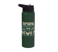 Divertente Giornata della Terra 2025 Nato Per Rianimare Il Cambiamento Climatico Stainless Steel Insulated Water Bottle