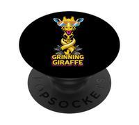 Divertente giraffa con occhiali design per uomini, donne e bambini PopSockets PopGrip Adesivo