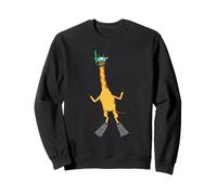 Divertente Giraffa da Snorkeling con Disegno di Cartoni Animati Carino Animale subacqueo Felpa