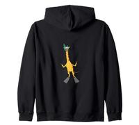 Divertente Giraffa da Snorkeling con Disegno di Cartoni Animati Carino Animale subacqueo Felpa con Cappuccio