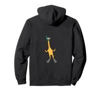 Divertente Giraffa da Snorkeling con Disegno di Cartoni Animati Carino Animale subacqueo Felpa con Cappuccio