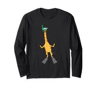 Divertente Giraffa da Snorkeling con Disegno di Cartoni Animati Carino Animale subacqueo Maglia a Manica