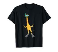 Divertente Giraffa da Snorkeling con Disegno di Cartoni Animati Carino Animale subacqueo Maglietta