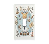 Divertente Giraffa Nautica Navy Decorativo Interruttore Della Luce Copertura Della Parete Piastra 1 Gang Singolo Toggle, Estate Nave Itinerario Animale Elettrico Placca Elettrica per Stanza, Cool