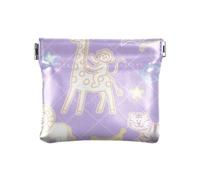 Divertente Giraffa Scimmia Viola Checker Moda Donne In Pelle Coin Purse Impermeabile Oggetti Personali Organizzatore per Gli Uomini Donne Viaggio Bolsa pequena para monedas