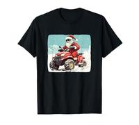 Divertente Giro in Quad con Babbo Natale Questo Natale Maglietta