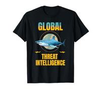 Divertente Global Threat Intelligence Shark Vintage Maglietta