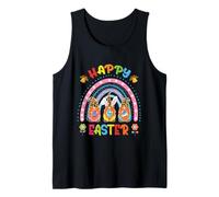 Divertente Gnomo Arcobaleno Coniglietto Pasquale Abbraccio Uovo Happy Easter Canotta