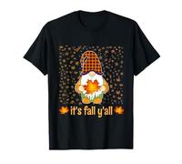 Divertente Gnomo Carino Che Tiene la Foglia Autunnale Autunno È Autunno Y'All Maglietta