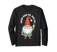 Divertente Gnomo Natalizio Maleducato più Simpatico Ragazzo Dito Medio Elfo Maglia a Manica