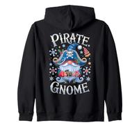 Divertente Gnomo Pirata per Natale Felpa con Cappuccio