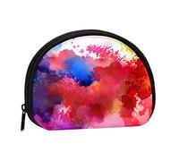 Divertente goccia di vernice splatter colorato, borsa per il trucco a conchiglia del portafoglio borsa per la conservazione delle donne piccola borsa per il cambio delle conchiglie