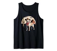 Divertente Golden Labrador Retriever Cowboy Alien UFO Deserto Canotta