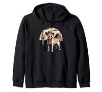 Divertente Golden Labrador Retriever Cowboy Alien UFO Deserto Felpa con Cappuccio