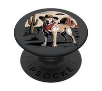 Divertente Golden Labrador Retriever Cowboy Alien UFO Deserto PopSockets PopGrip Adesivo