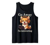 Divertente Golden Retriever Corgi Go Away I'm Introverting Dog Canotta