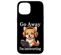 Divertente Golden Retriever Corgi Go Away I'm Introverting Dog Custodia per iPhone 15