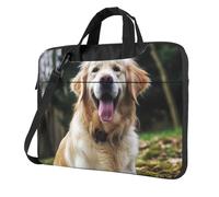Divertente Golden Retriever Laptop Tote Bag per Uomini Donne Del Manicotto Del Computer Del Computer Del Computer Borsa Della Spalla, Nero, 14 inch