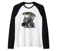 Divertente Golf Cart Cartoon Golf Car e Golf Humor Design Maglia con Maniche Raglan